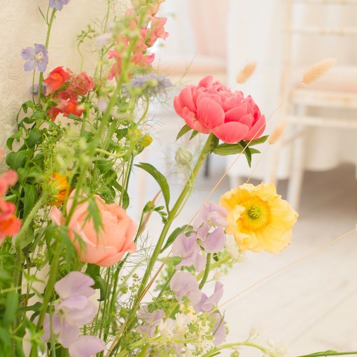 Spring wedding aisle flowers
